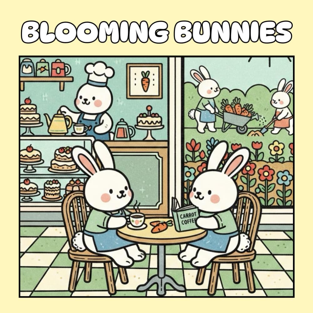 Blooming Bunnies Spring Colouring Book (Cute Bunny Colouring Book)