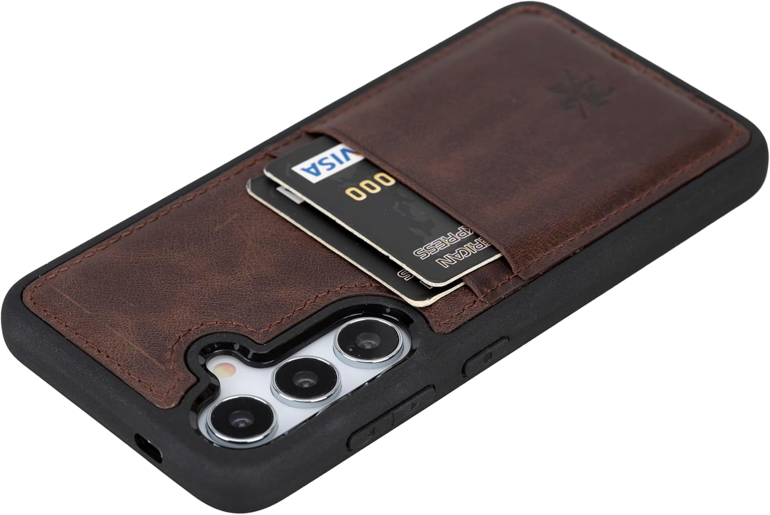Venito Capri Premium Leather Case with Card Holder for Samsung Galaxy S25, Full Grain Leather, Camera Cover, Drop/Impact Protection, RFID Blocking, Slim Case 6.2” Coffee Brown*
