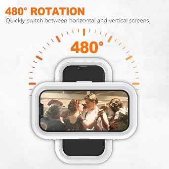 CoguZed Waterproof Phone Holder for Shower - 2023 Upgraded, 480 Rotation - Compatible with iPhone 15/14/13/12/11 Pro Max, Samsung Galaxy, and More (Up to 7 Phones)