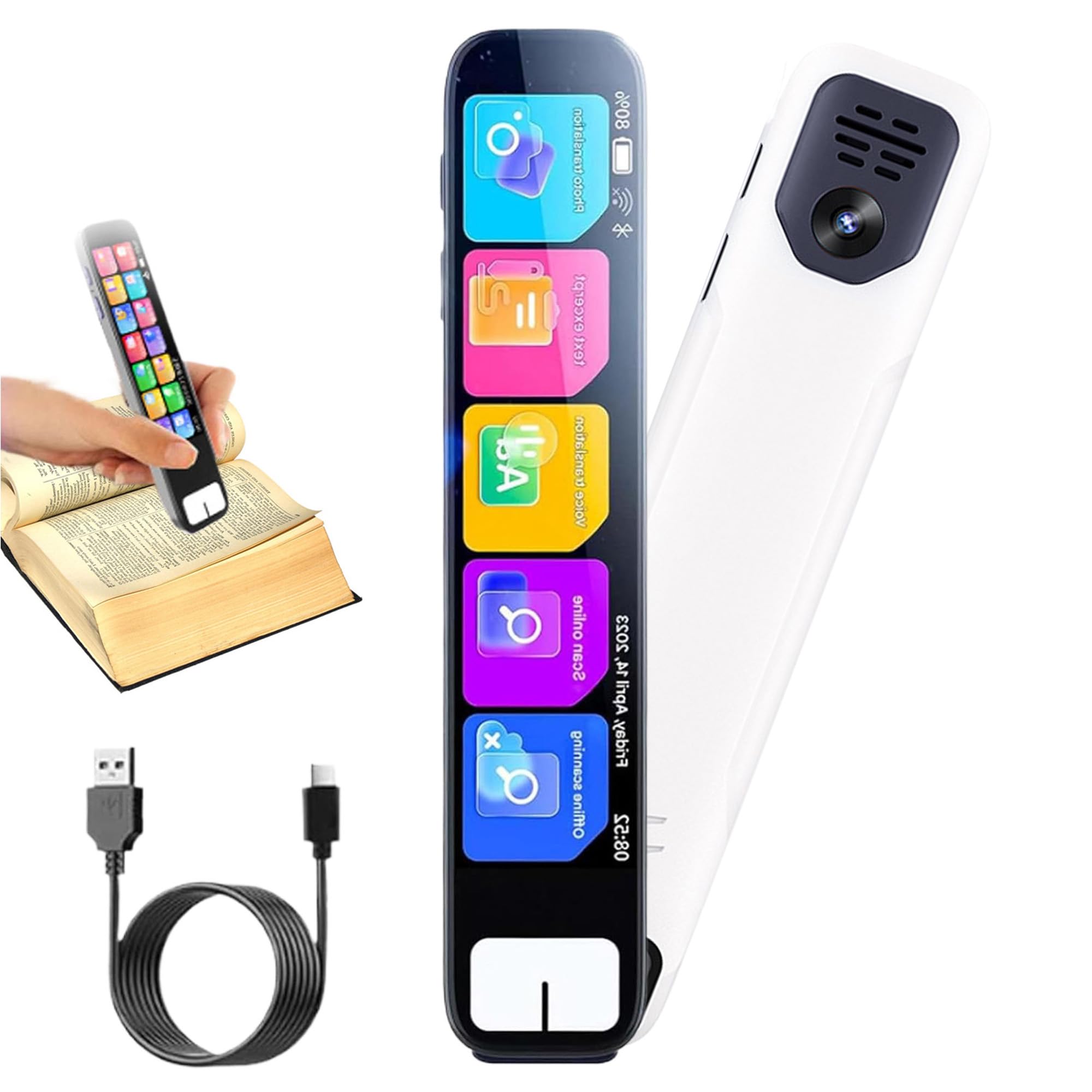 Pen GPT - PenGpt, Chatgpt AI Pen with HD Touchscreen, Instant AI Answers 99% Accuracy, 0.5s Fast Identification, Offline Translation (150+ Languages) (White)