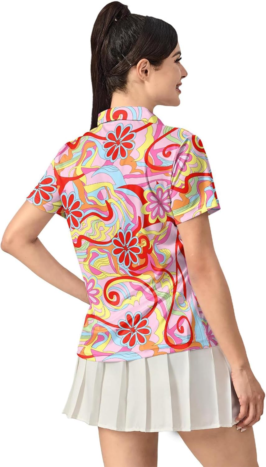 Womens Golf Shirt Funny Polo Shirts Golf Outfits Shirts Collared Printed Tennis Tops Ladies Golf Shirts Golf Gift - Image 3