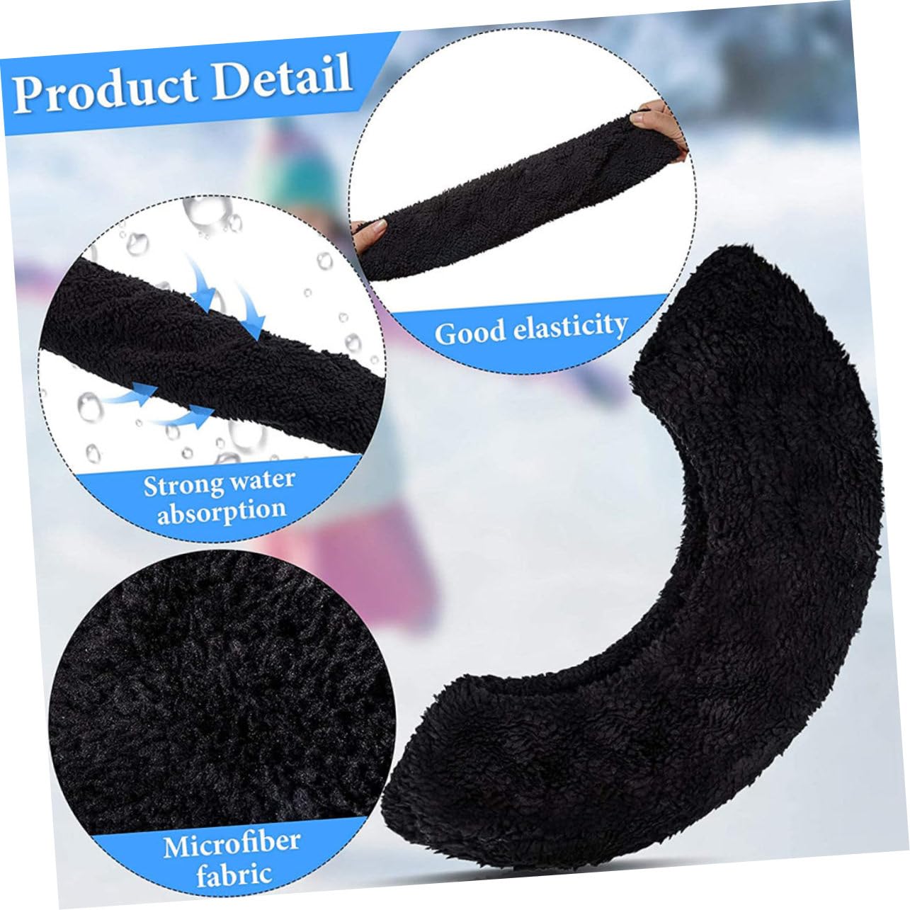 2 Paia Coperture Elastiche per Lame da Pattinaggio per Ragazzi in Poliestere Nero Assorbimento D'umidità per Pattinaggio
