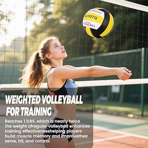 Miniatura 3 de 1.1lbs/500g Weighted Heavy Volleyball For Setters Serve Trainer Setter Weighted Volleyball Training Equipment Size 5 Thickened Surface Soft Leather