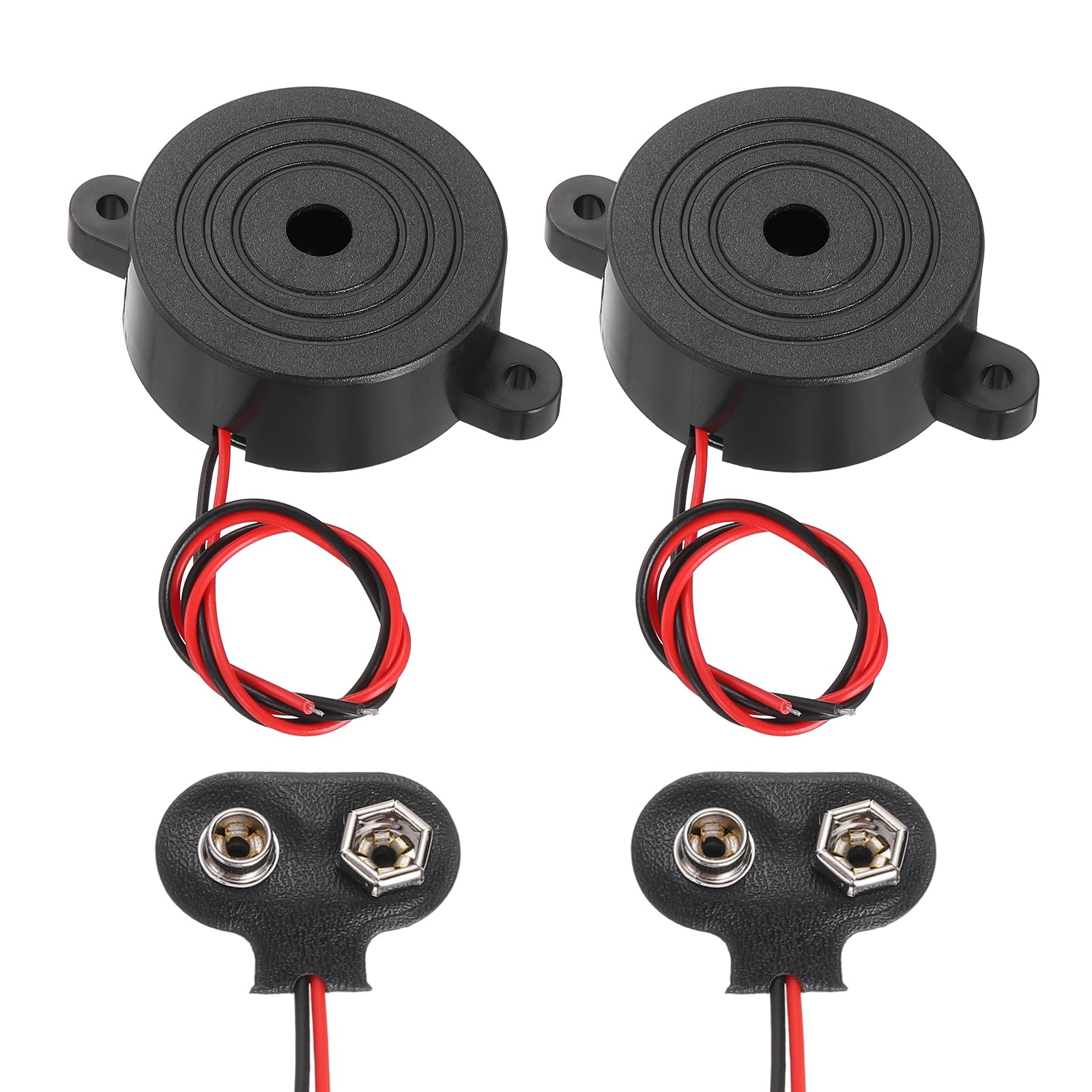 sourcing map DC3-24V 90dB 2800Hz Electronic Piezo Buzzer Alarm Sounder 2Pcs