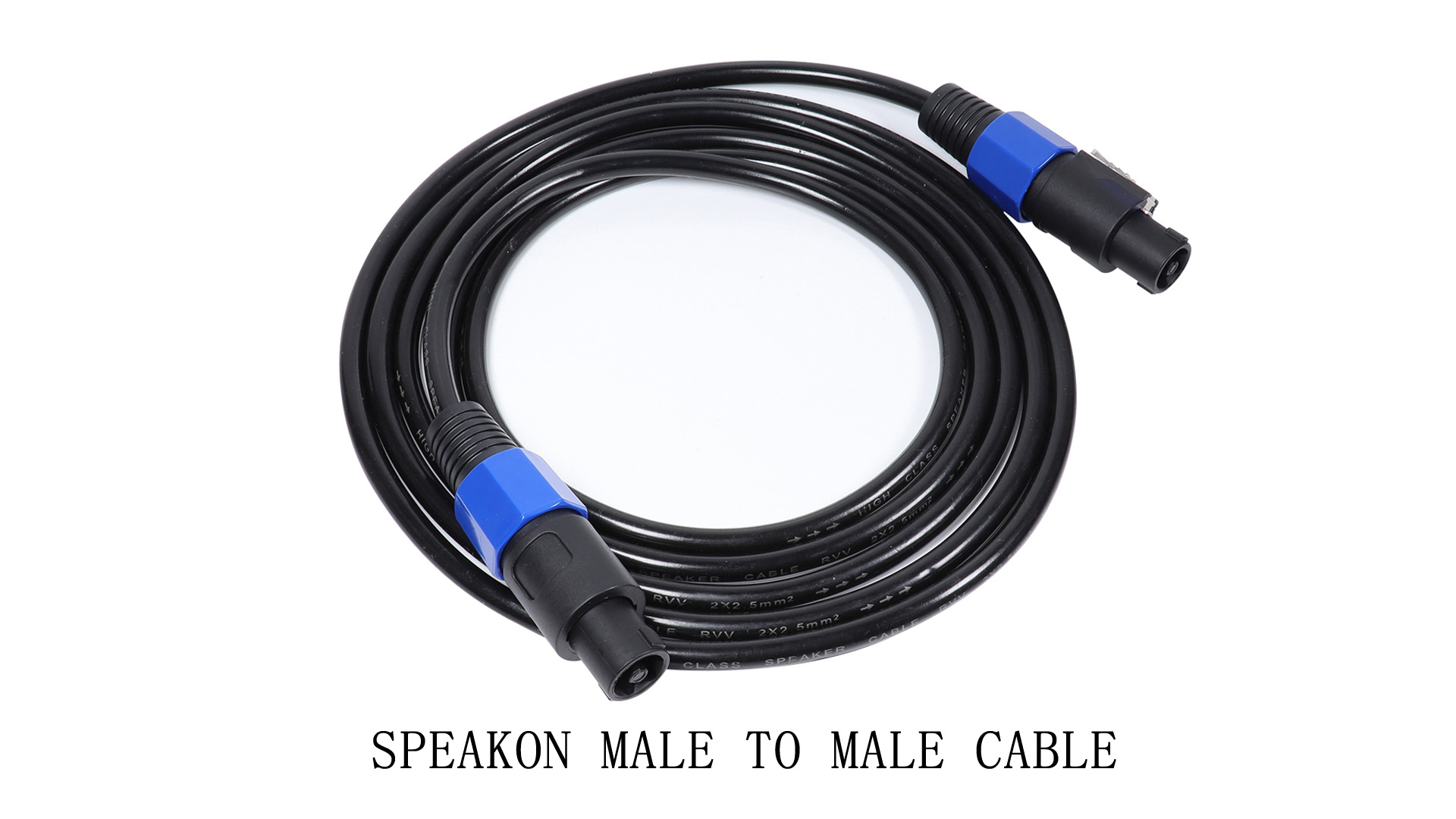 Image of 2 Conductor Speakon Cables 20 Feet 2 Pack | SpeakON to Speakon Male Speaker Twist Lock Plug Cable for Stage DJ, PA, Mixer, Home Audio, Compatible NL2 Series Port