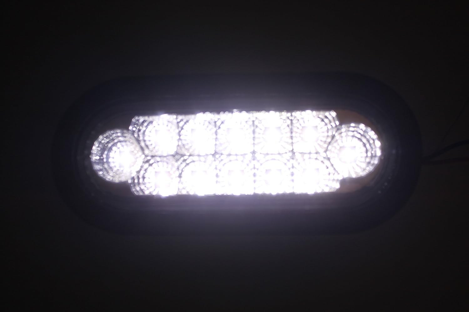 2 Red + 2 White 6" Oval Oblong LED Light Fog Back-up Reverse Stop Turn Tail Truck Trailer