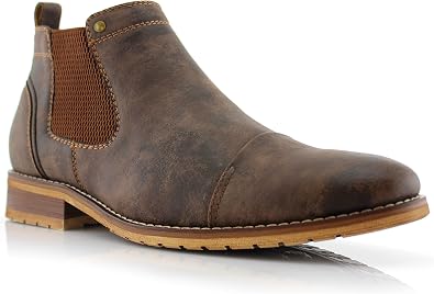 Ferro Aldo Mens Chelsea Boots | Pull-On Ankle Boot in Plain Toe, Cap Toe & Wingtip Brogue Styles | For Casual, Dress, Work & Formal Events
