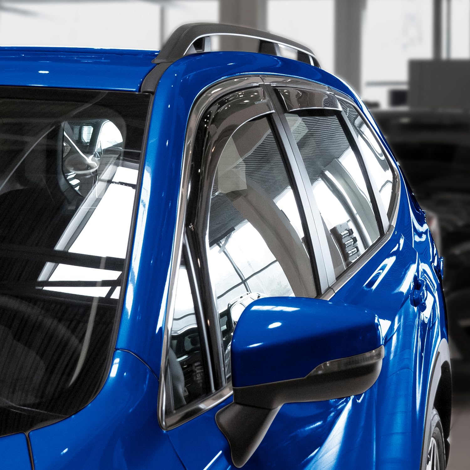 Goodyear Shatterproof in-Channel Window Deflectors for Subaru Forester 2019-2024, Rain Guards, Window Visors for Cars, Vent Deflector, Car Accessories, 4 pcs - GY003473