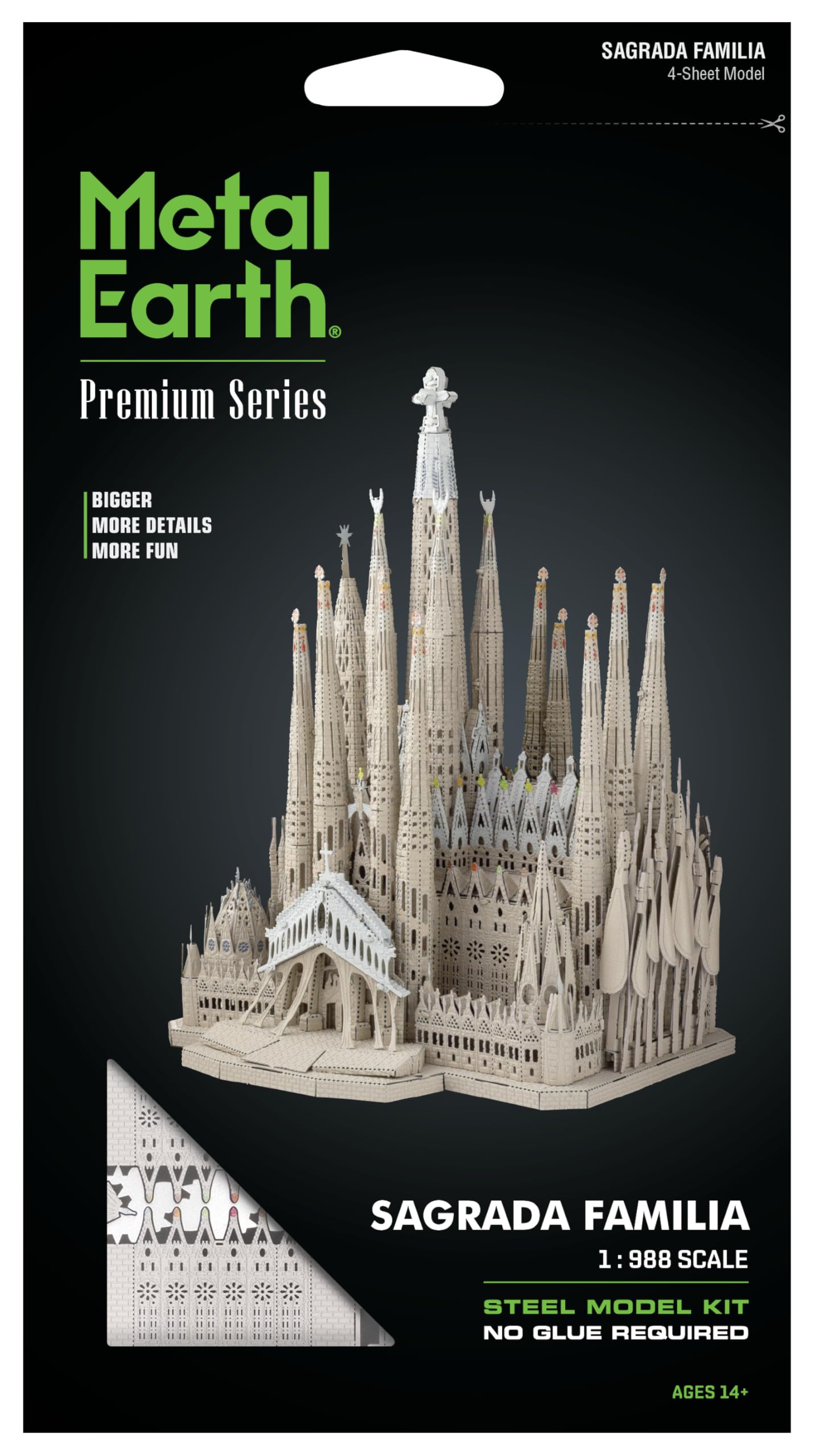 Metal Earth 3D Metallbausatz Bauwerk Sagrada Familia ab 14 Jahre | Präzise lasergeschnittene Metallteile zum Zusammenstecken ohne Klebstoff. Detailreiche Modelle mit bebilderter Bauanleitung