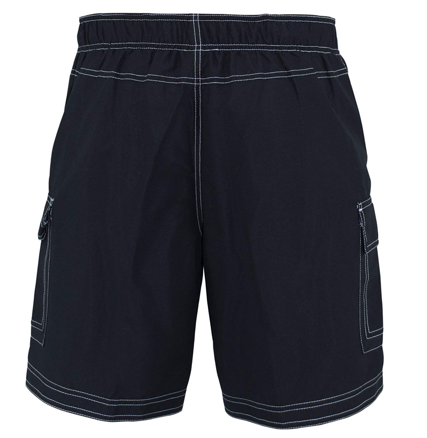 Us Apparel Mens Solid Color Cargo Style Microfiber Board Shorts