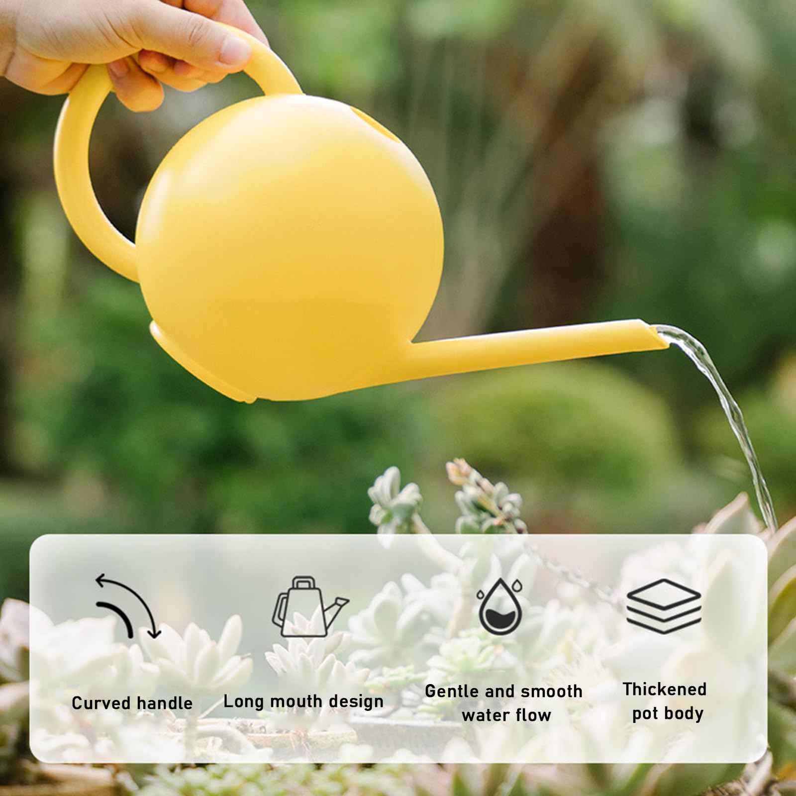 Arrosoir à Long Bec 1,5 L en Plastique léger for intérieur et extérieur(Oranje)