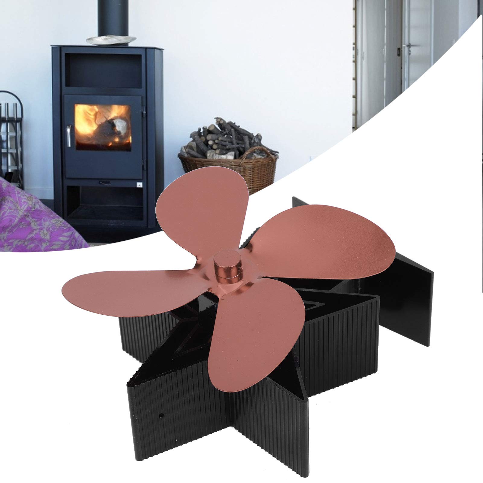 Ventilatore Termico per Stufa a Legna con 4 Pale per la (Bronzo)