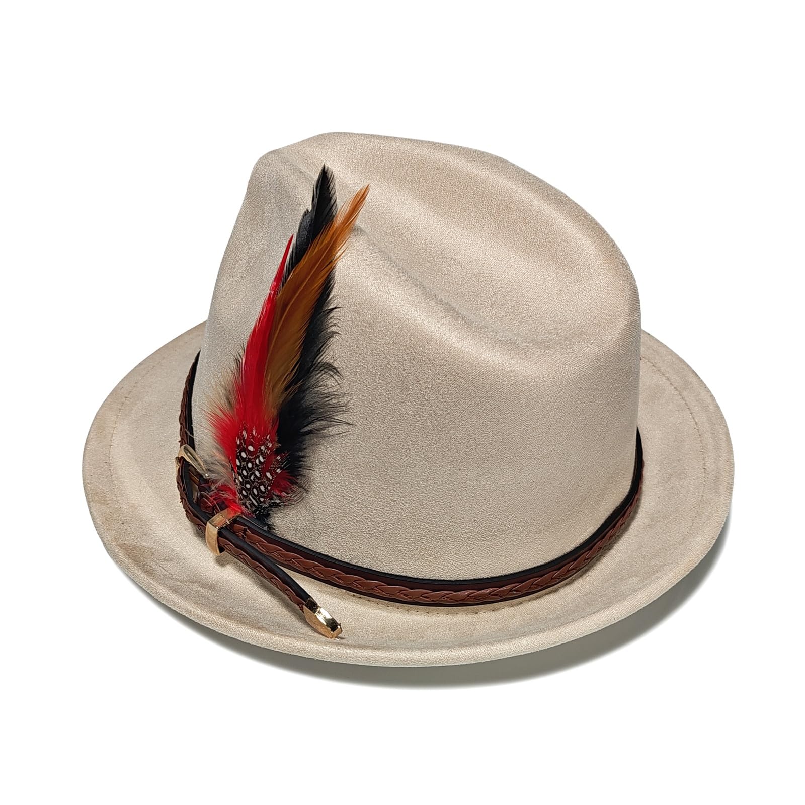 Chapeau Fedora de qualité supérieure pour homme et femme, chapeau d'hiver classique en feutre, jazz à bord court réglable avec ceinture et plumes