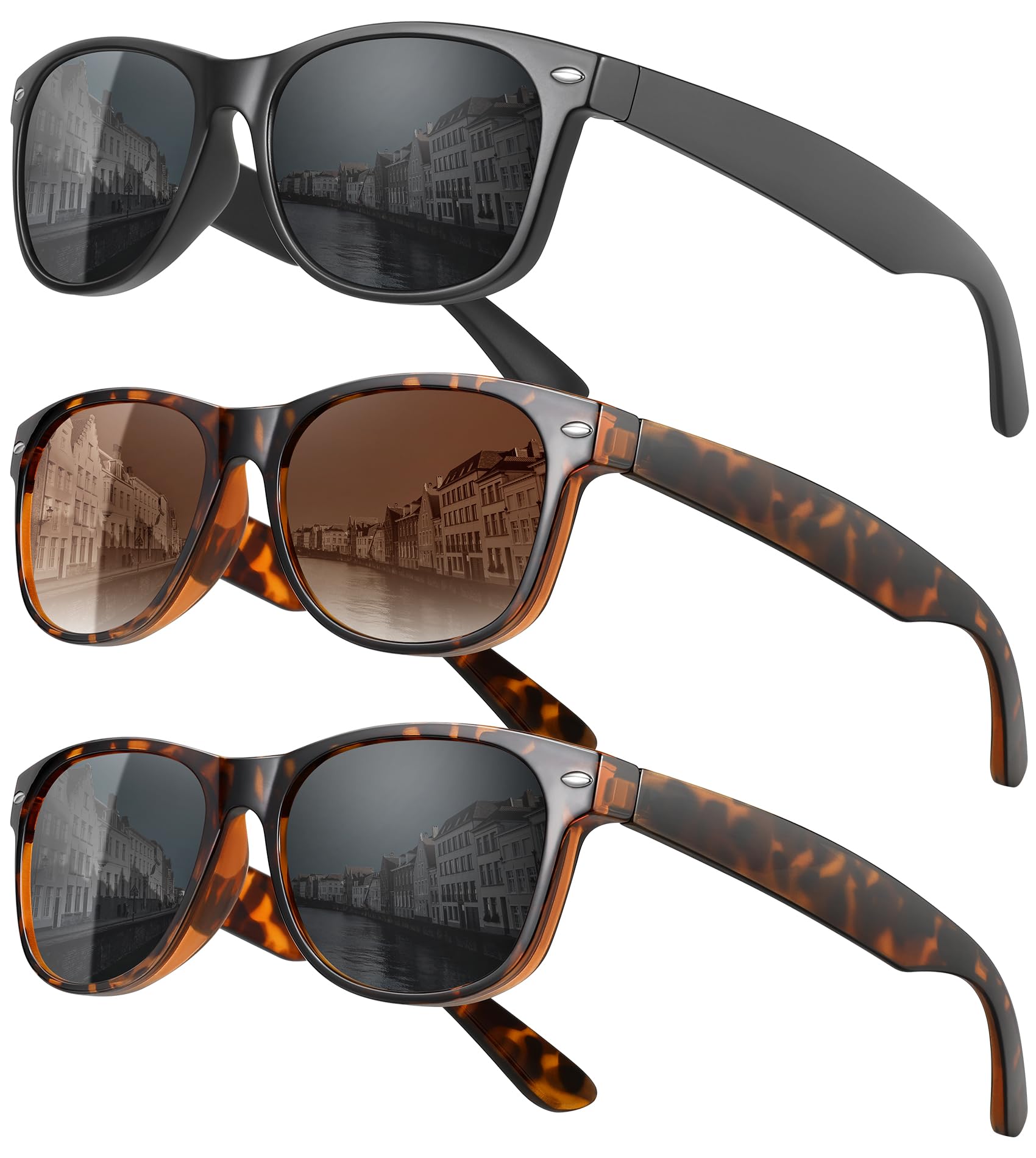 MEETSUN Classic Polarized Sunglasses 3-Pack