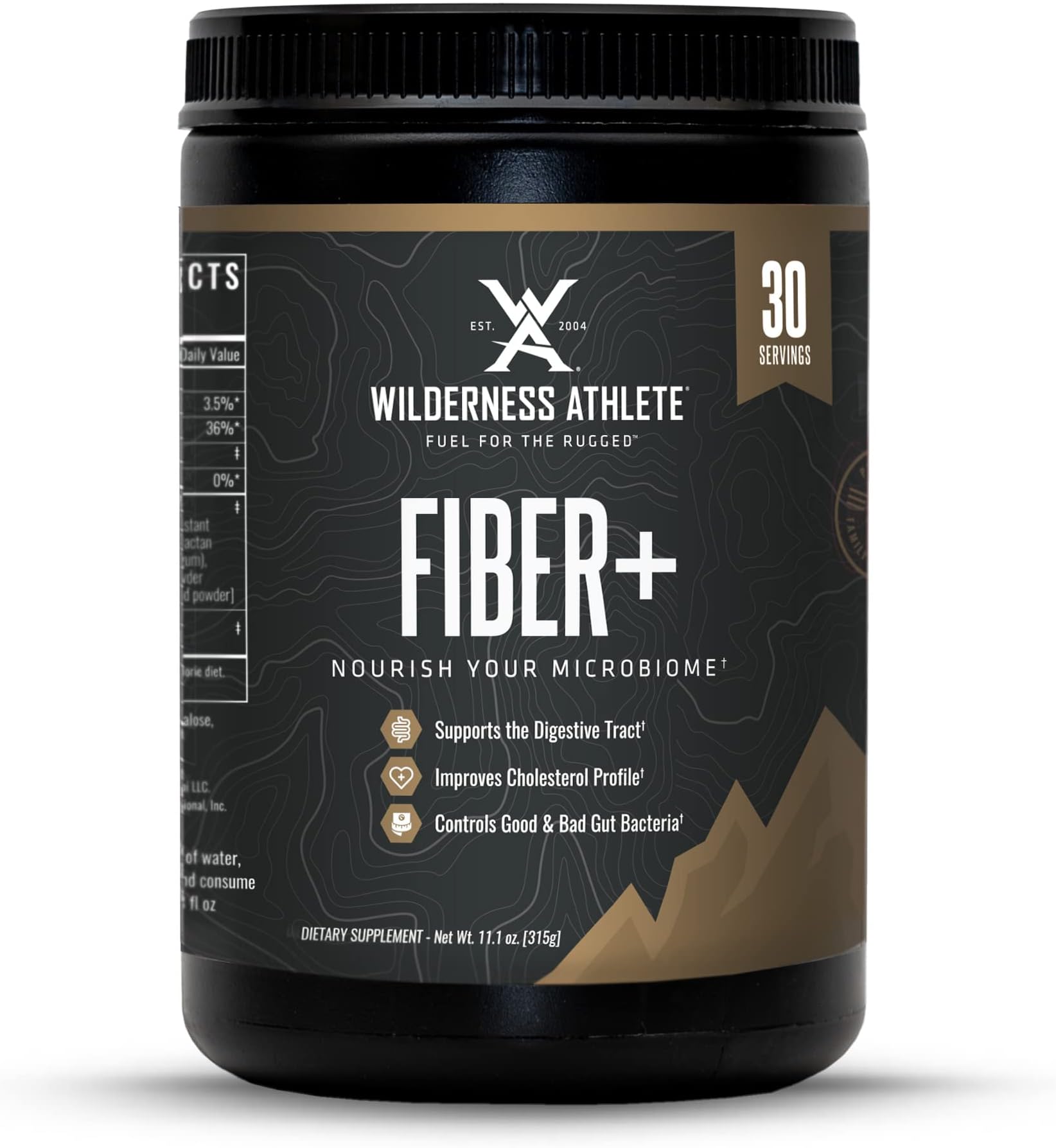 Wilderness Athlete Fiber+ | Soluble & Insoluble Fiber Supplement for Women & Men - Prebiotic Fiber Powder for Digestive Support - Daily Drink Mix - Dietary Powder Unflavored