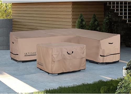 Miniatura 6 de ULTCOVER Funda impermeable para sofá de patio en forma de L orientada a la derecha, para muebles seccionales de 4 plazas, 85 x 58 pulgadas de ancho