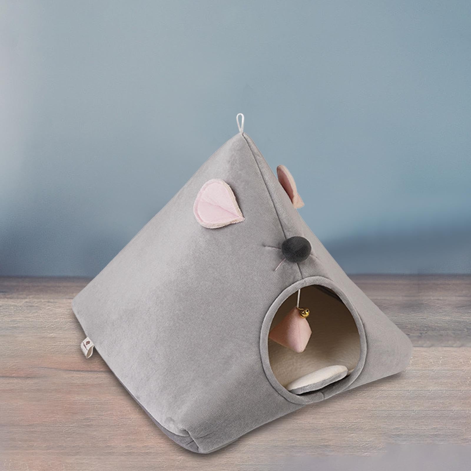 Nido Semicerrado para Gatos, Cama Cueva para Gatos, Adorno Suave Y Lavable para Dormir, Tienda de Campaña para Gatos, Casa para Mascotas, Cama, Gris