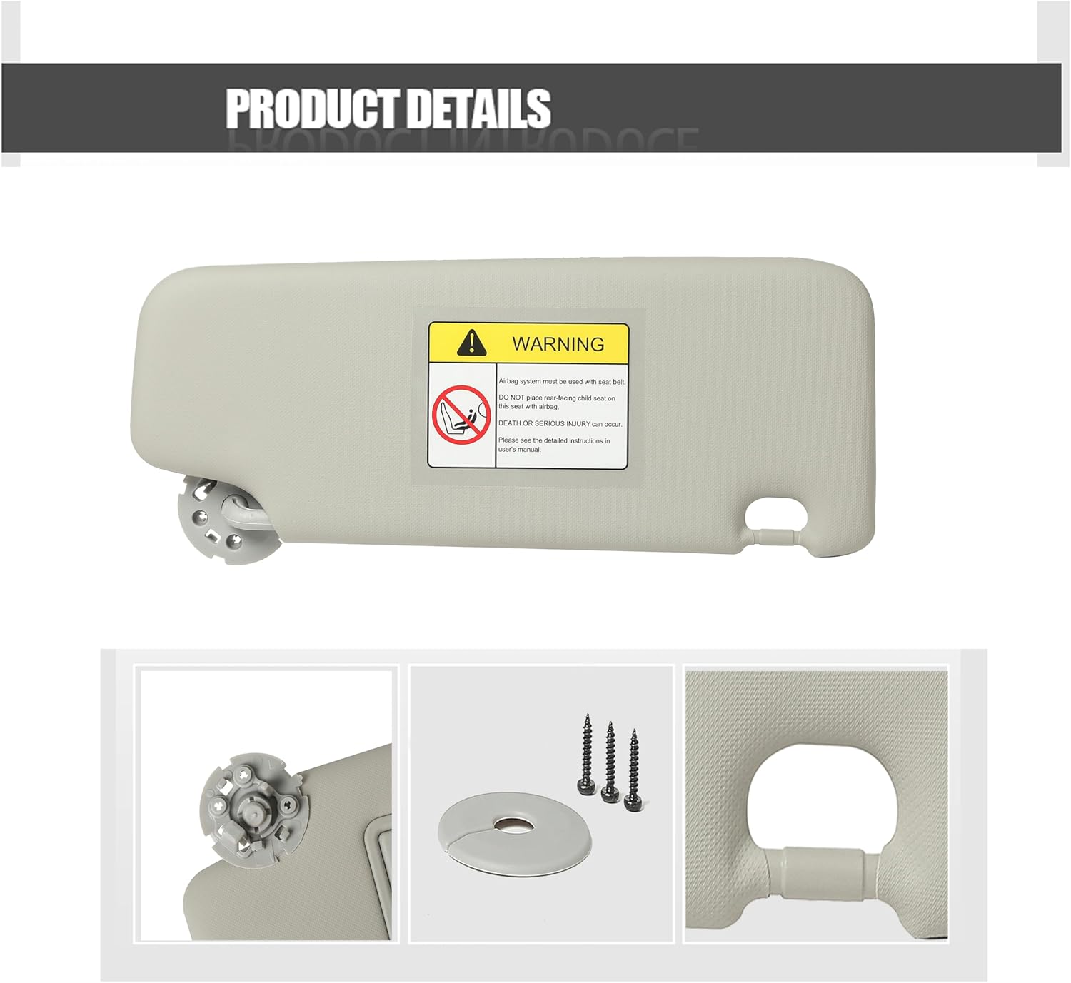 Driver Left & Passenger Right Side Sun Visor Without Light Compatible with Chevy Cruze 2011-2019 Replace 95034256 95034253 84126667 84126658 (Left Driver & Right Passenger)