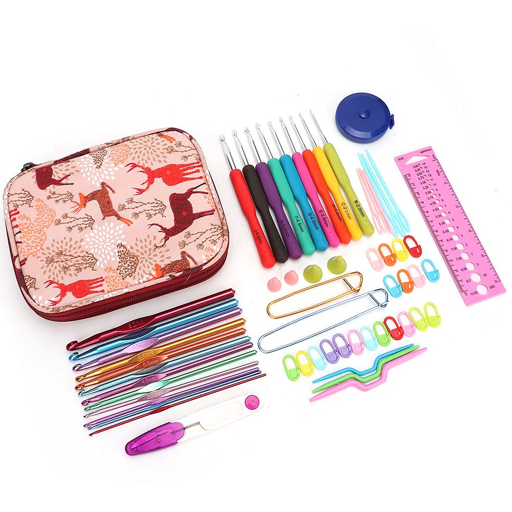 DIY Handmake Aluminium Alloy TPR Soft Handle Crochet Sweater Knitting Needle Sewing Set. good. use.. comfortable. to. for. work. for. Crochet. sweaters. needs.. Suitable.