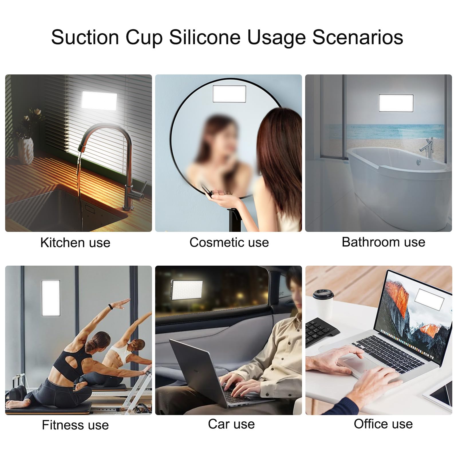 192 LED luce del telefono con ventosa in silicone 3000 mAh ricaricabile clip video luce regolabile 3 modalità di luce luce selfie per telefono per selfie, videoconferenza, TikTok, Vlog