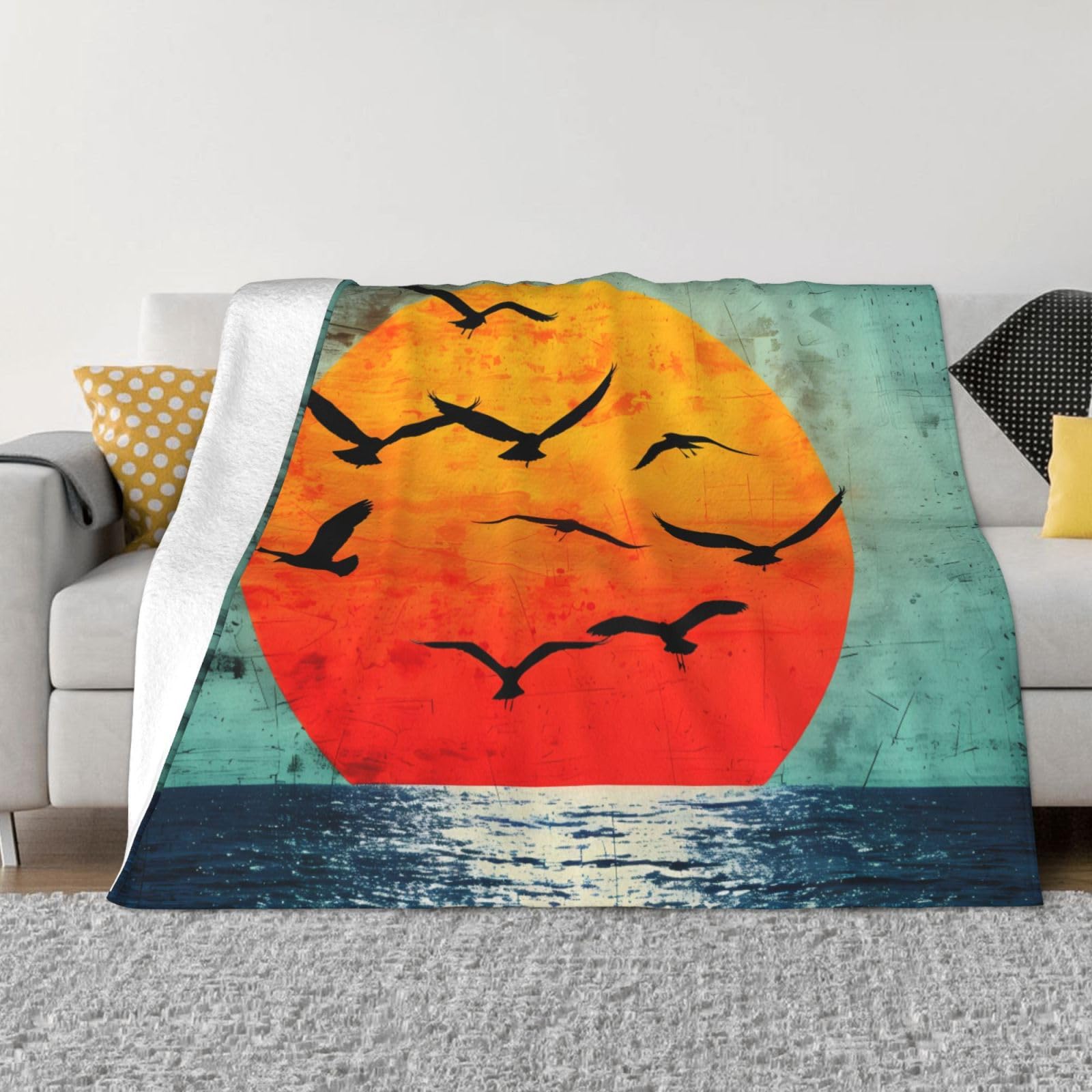Couverture polaire motif mer pour des soirées cocooning réussies