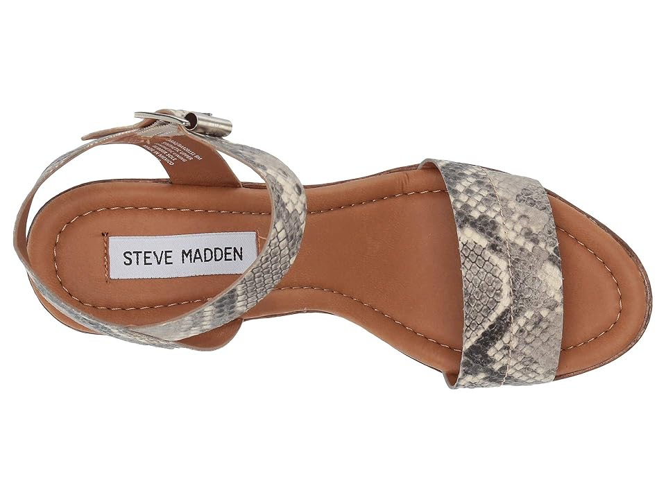 

Steve Madden Baraz Wedge Sandal (Natural Snake) Women's Wedge Shoes, Beige