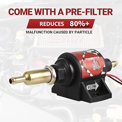 Vista 5 de CarBole Bomba de combustible eléctrica de gasolina universal 5/16 pulgadas entrada y salida en línea 12V 1-2A 28GPH 2-3.5P.S.I. Presión