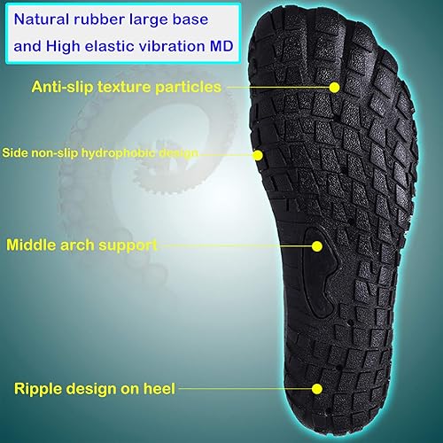 Vista 5 de Zapatos de agua para hombre y mujer, zapatos descalzos de secado rápido, deportes al aire libre para natación, piscina, playa, surf, caminar, agua