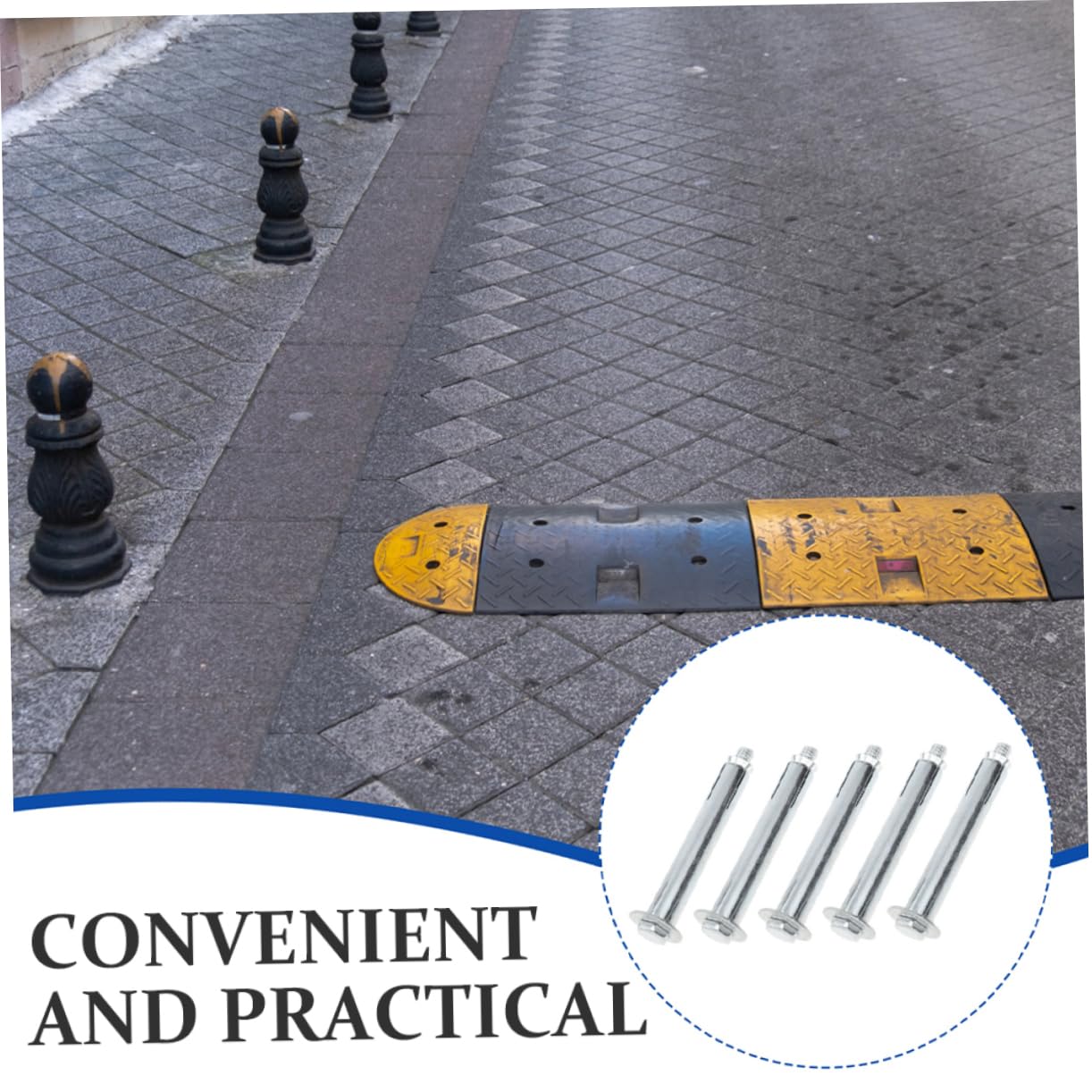 NAMOARLY Speed Ramps Expansion Bolt 8pcs Concrete Wall Anchors Bumps Expansion Bolts for Parking Lots Driveways