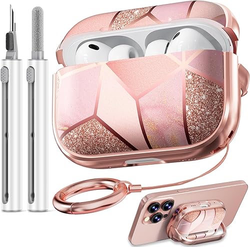 Miniatura 36 de Inesore Funda rígida para AirPods Pro de 2ª generación con candado, diseño de flores, lindo AirPod Pro 2, fundas rígidas para iPod Pro para mujeres