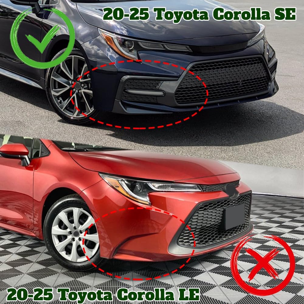 3 Pieces Front Bumper Lip Spoiler Splitter Side Body Kit Trim Protection Compatible with 2020-2025 Toyota Corolla XSE/SE Model (Painted White)