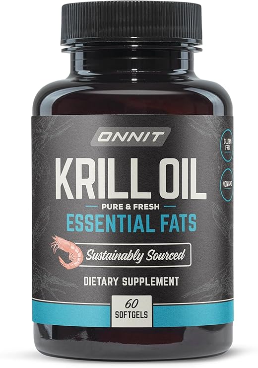 ONNIT Antarctic Krill Oil Soft Gels, IGENTM Non-GMO Tested Dietary Supplement with Omega-3s, EPA, Astaxanthin & Phospholipids for Cognitive, Cardiovascular & Joint Health, 1000mg Per Serving, 60 Count