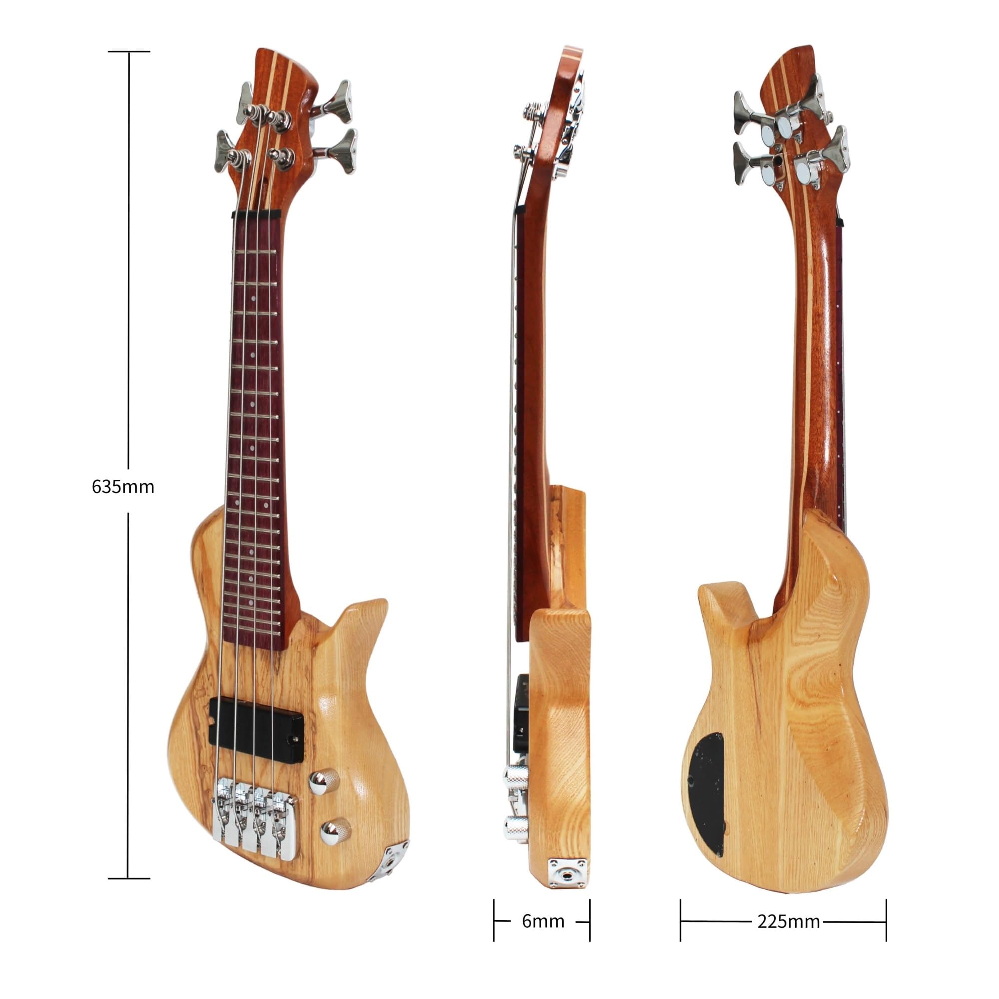 Mini Basso Ukulele Elettroacustico A 4 Corde Con Custodia Adatta Per Principianti Adulti Ukulele