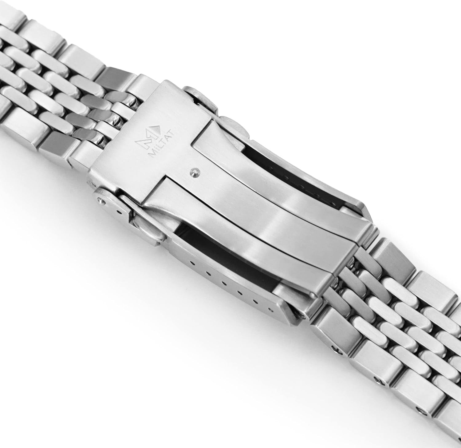 MiLTAT 20mm Goma BOR 316L Stainless Steel Metal Watch Band Straight End