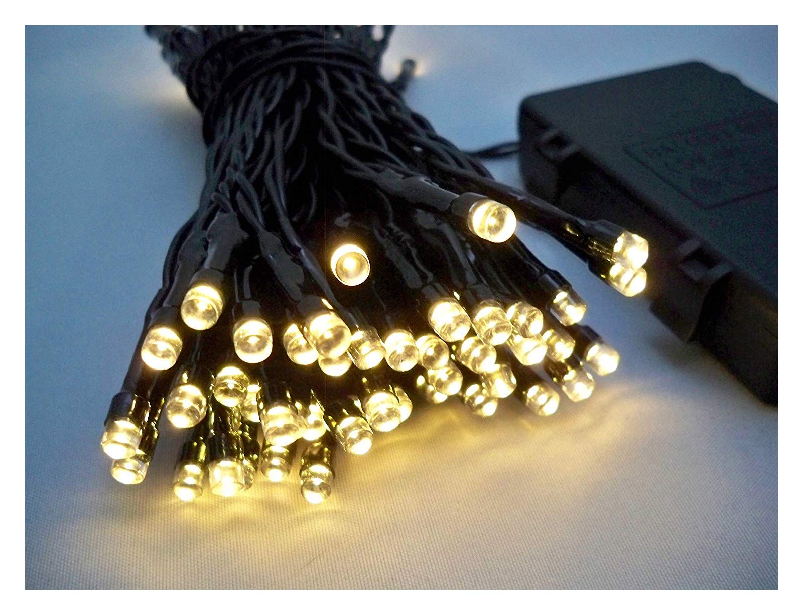 Best Artificial (TM 100 Warm White LED Outdoor Waterproof Battery 8 Multi-Function String Lights with Timer 10M Length Party Fairy Christmas