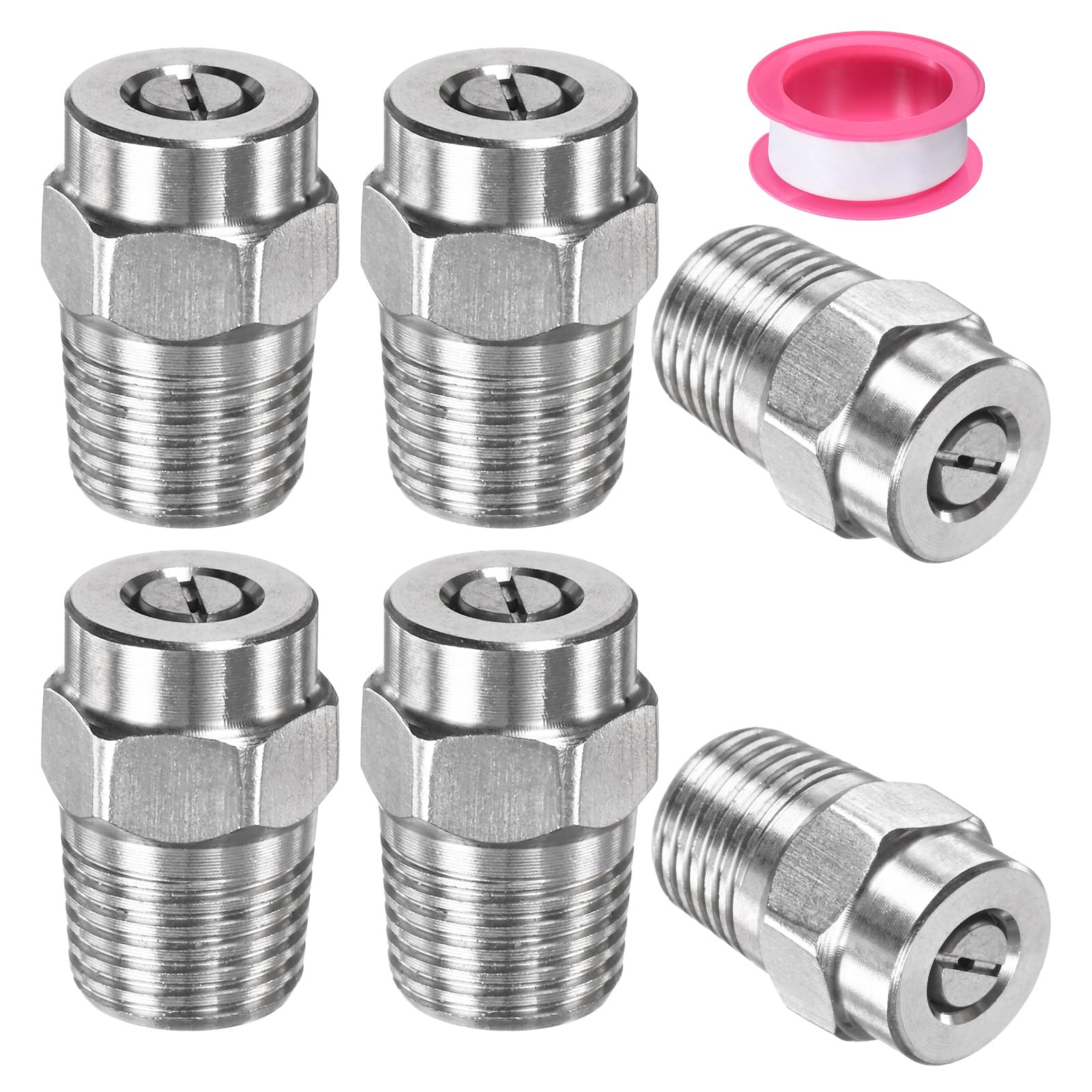 M METERXITY 6 Pack Surface Clean Tips, 40 Degree 1/4" NPT Male Pressure Washer Nozzles Cleaner Nozzle Replacement