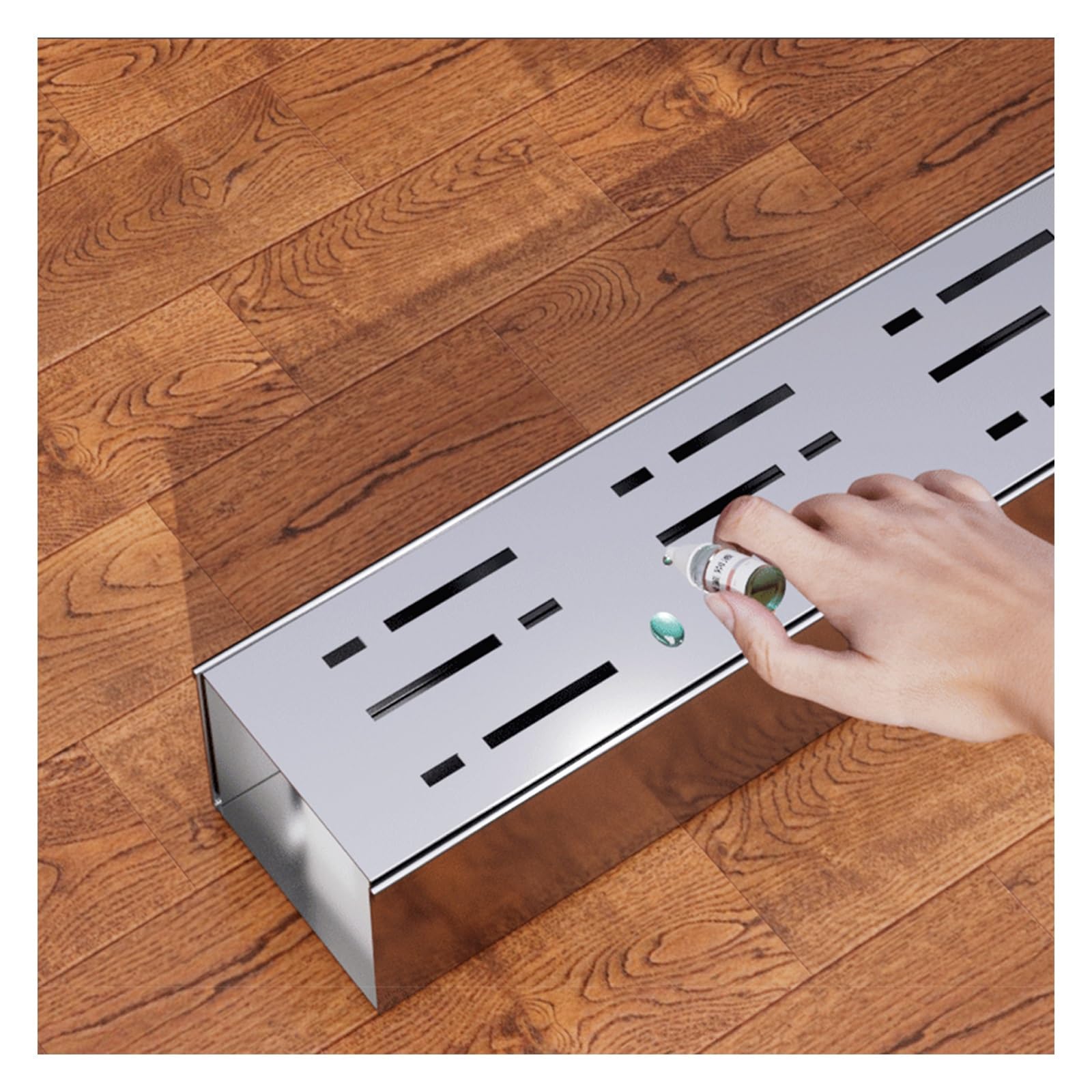 GLDYTVF 304 Stainless Steel Drainage Channel Removable Grate Outdoor Balcony Drainage System for Garden & Rainwater H5*W7CM (H1.96*W2.75IN)