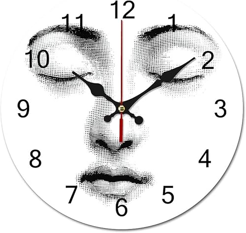 Lina Cavalieri - Reloj de pared, decoración de la serie Tema E Variazioni, silencioso, sin tictac, decorativo, para sala de estar, cocina, hogar,