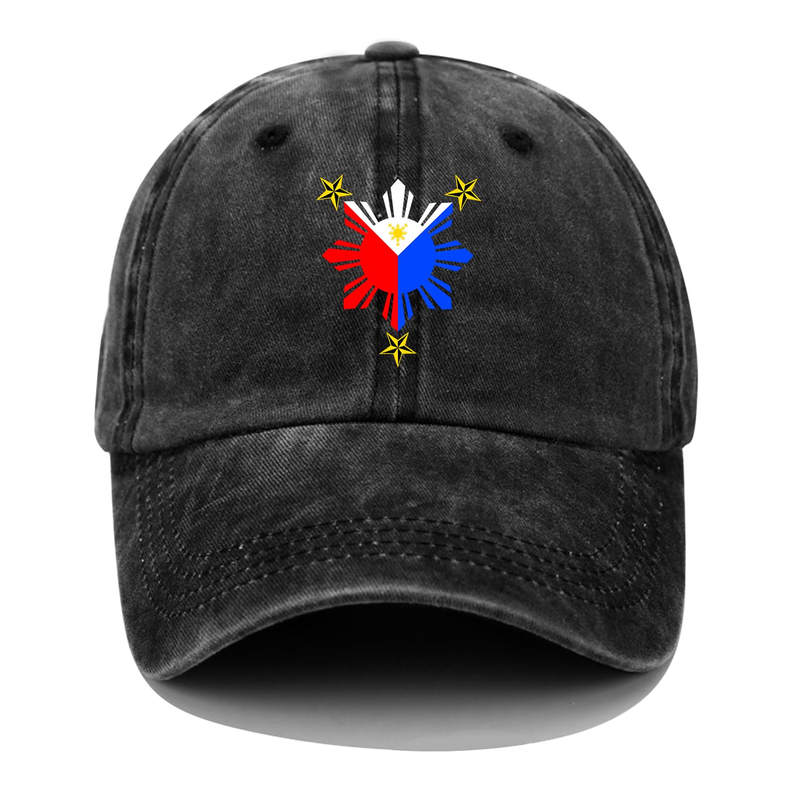 zyatbwiPhilippines Map Print Washed Baseball Cap Philippines Map Flags Baseball Hat for Men Women Funny Gifts