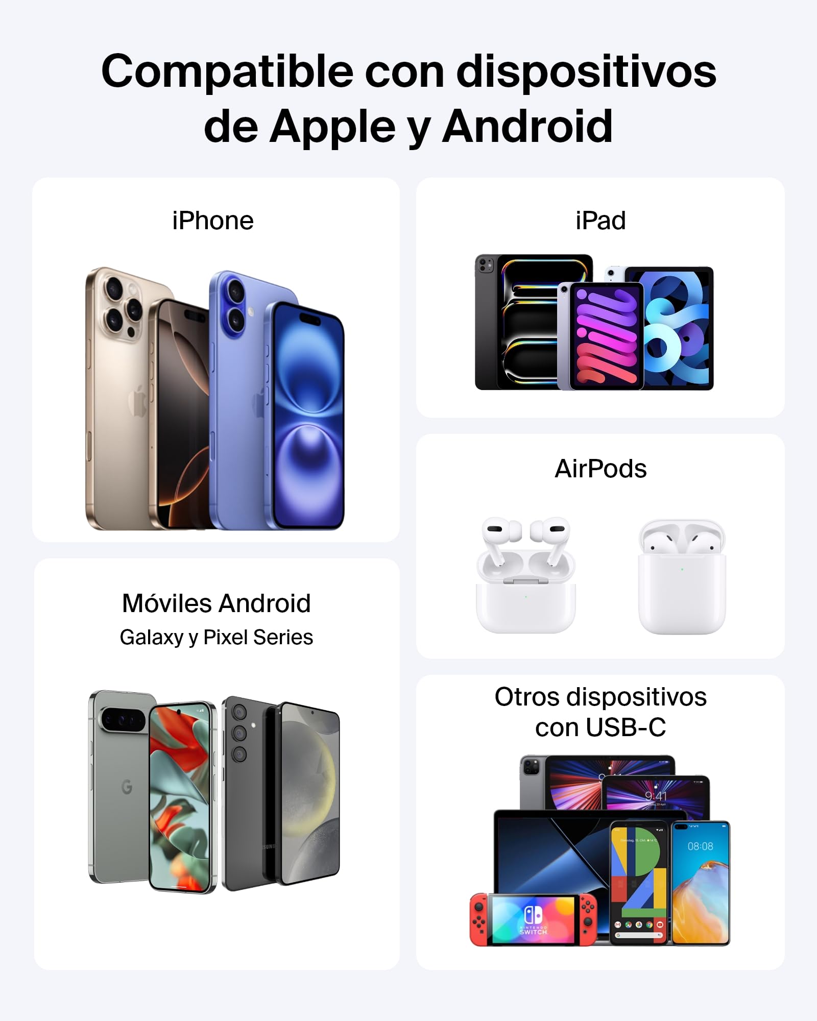 Belkin BoostCharge Batería Externa 10000 mAh con Pantalla Digital - Azul | Power Bank de 10000 mAh, 2 Puertos USB-C, 20 W, Autorizada como Equipaje de Mano, Precargada y Cable USB-C Extraíble
