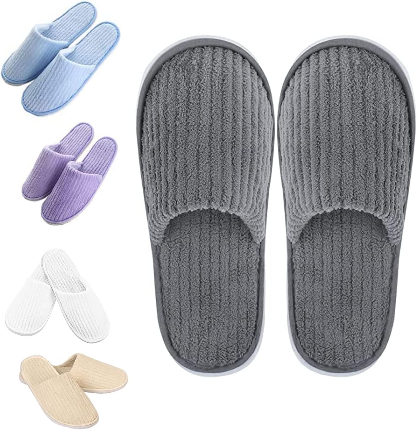 OYUNCU HULUM Disposable Slippers, 5 Pairs Home Slippers for Family Spa Guests Hotels Office- Mixed Multi-Color Slippers Home Party, Housewarming for Spa/Party/Guest,/Hotel/Travel (2)