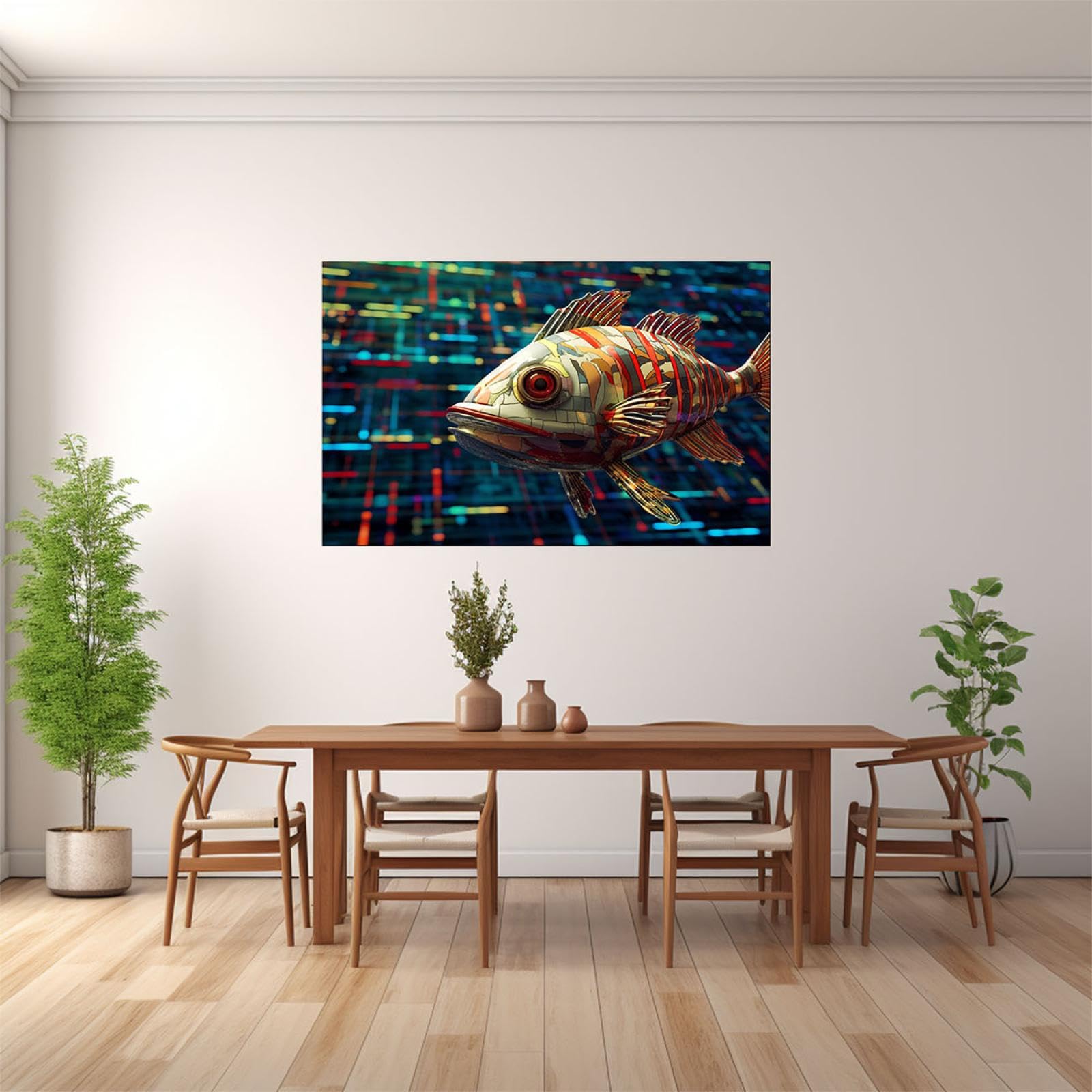 JOSUE Para los hombres Animales abstractos Cuadros Y LáMinas Lienzo,Rojo,Azul Cuadro Cartel Sala De Estar Cuarto De BañO Comedor-70x100cm Enmarcado