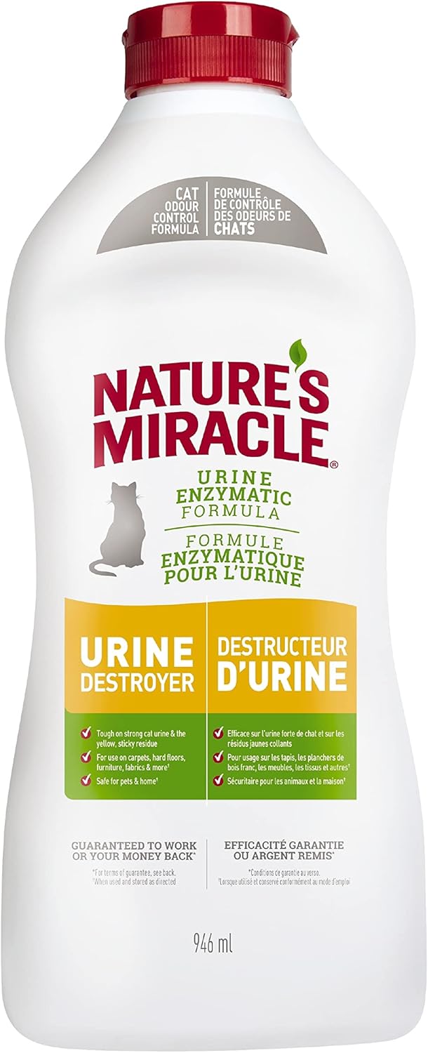 Nature's Miracle Urine Destroyer Just for Cats, Pet Urine Enzyme Cleaner, 946ml Amazon.ca Pet