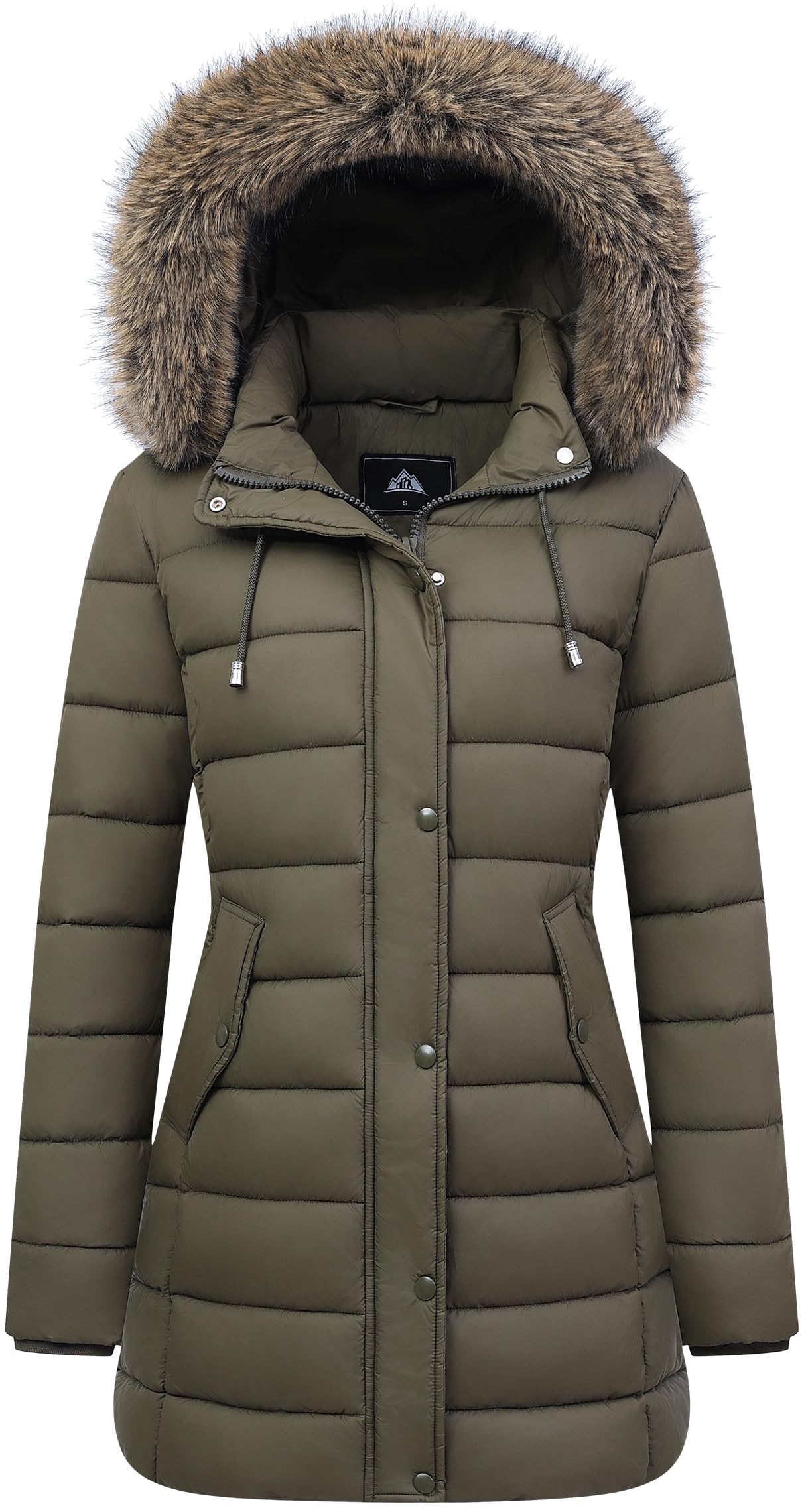 Women's Thickened Down Jacket with Faux Fur Hood