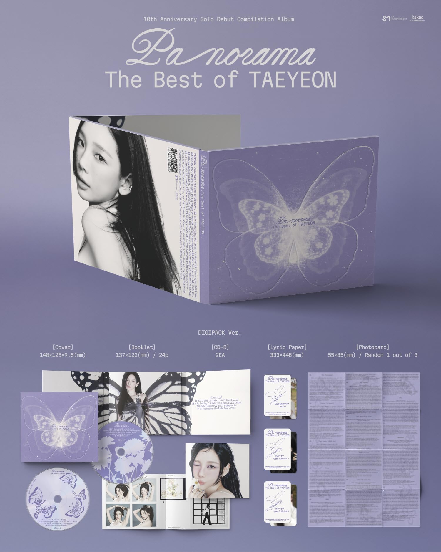 Girl Generation Taeyeon Panorama: The Best of TAEYEON Debut 10th Annieversary - Álbum recopilatorio con seguimiento sellado (juego : libro de archivo + DIGIPACK)