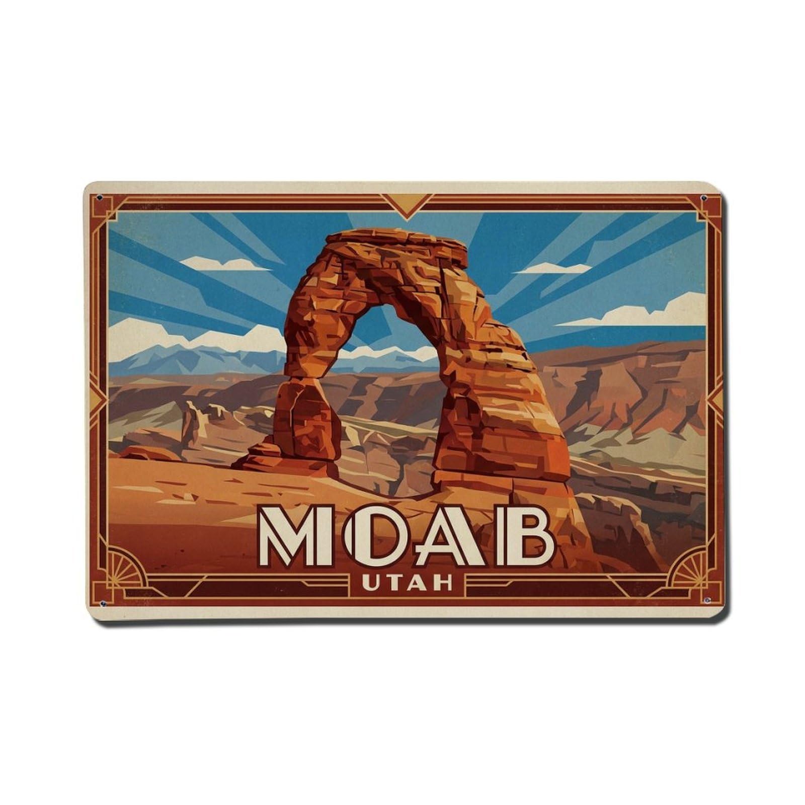 Xanthor Style Vintage Travel Usa Moab Metal Tin Sign