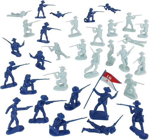 Miniatura 4 de BMC Buffalo Soldiers Charge Up San Juan Hill - Figuras de soldado de 32 piezas