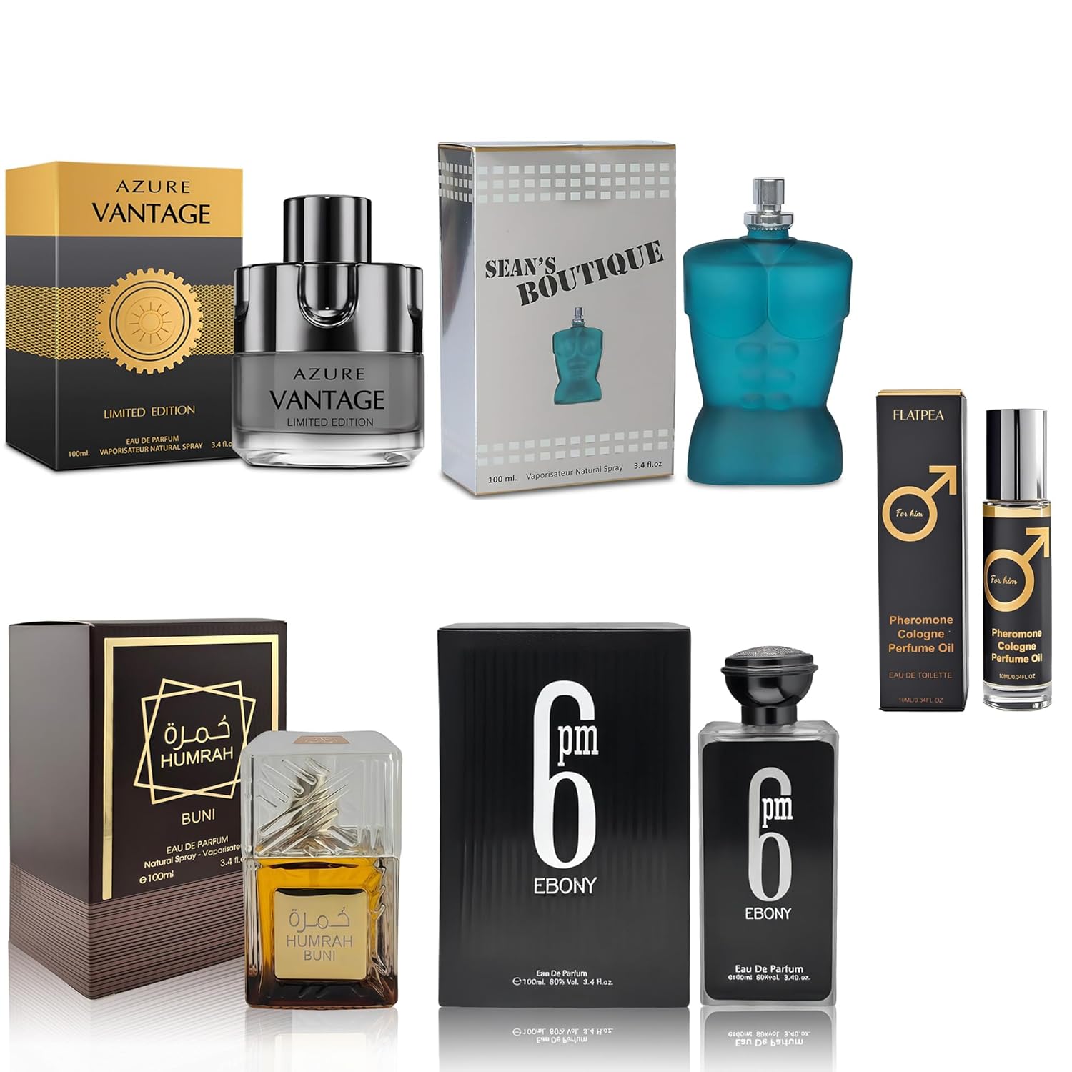 AFLUXE Men's Cologne Gift Set - Variety Pack of 4 Long Lasting Fragrances with 10ml Pheromone Cologne for Men Kit EDP/EDT (Combo K)