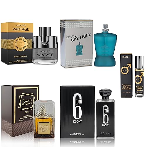 Set de regalo de colonia para hombre AFLUXE - Paquete de variedad de 4 fragancias de larga duración con kit de colonia de 10ml con feromonas para