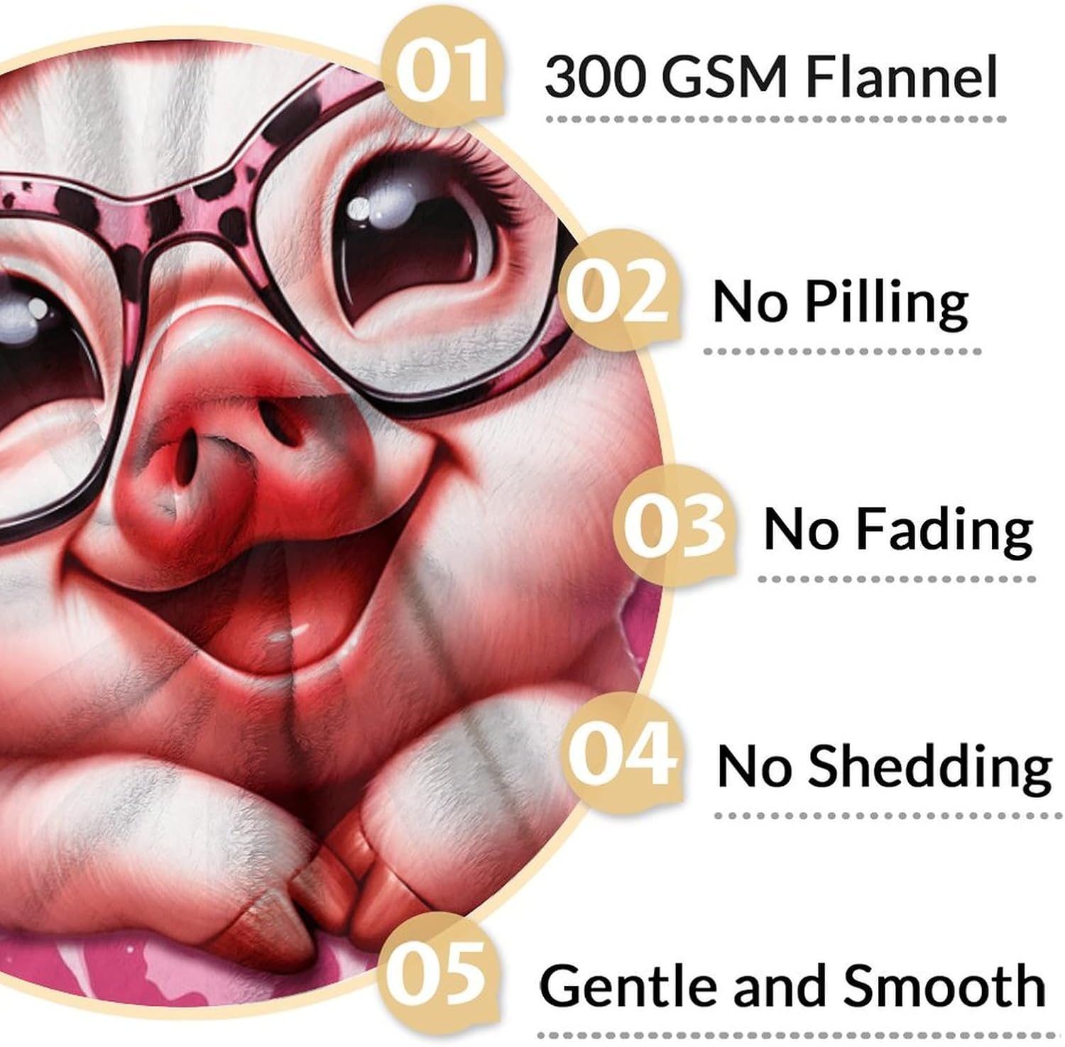 Blanket for Girls - Personalized Pig Throw for Kids Teens Adults - 60x80 Inches Lightweight Warm Pink Customized Leopard Print Throw Blankets for Sofa Couch Bed Car